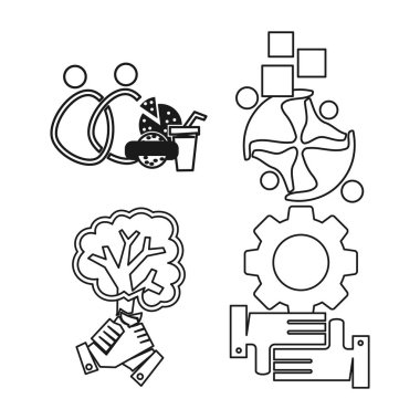 gıda dişli ağacı Taahhüt Teamwork Birlikte Anahat Logo