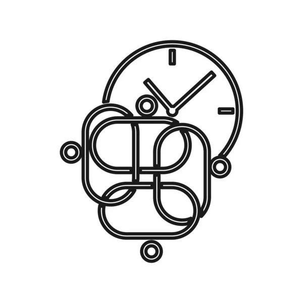Годинник люди Команда зобов'язання Спільна робота Логотип контуру — стоковий вектор