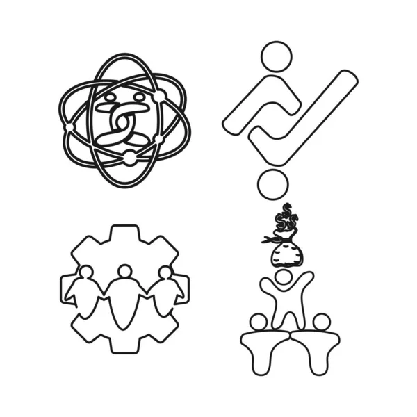 Ручные деньги технологии Обязательство Командная работа вместе Логотип наброска — стоковый вектор