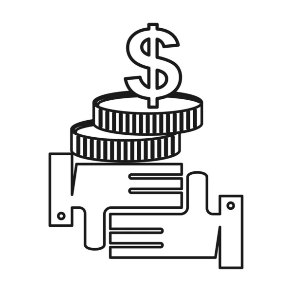 Zásobník, peníze na mince vzájemná spolupráce Týmovost s logem — Stockový vektor