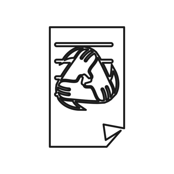 Бумажный документ стороны приверженность Командная работа вместе Логотип наброска — стоковый вектор