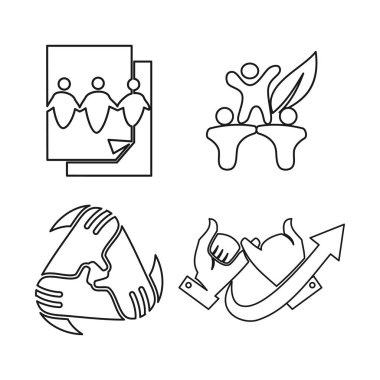 kağıt yaprak ok Taahhüt Teamwork Birlikte Anahat Logo