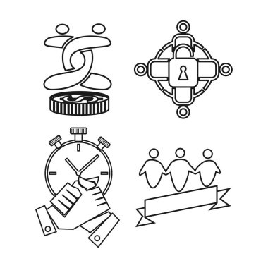 para kilit zaman şerit Taahhüt Teamwork Birlikte Anahat Logo