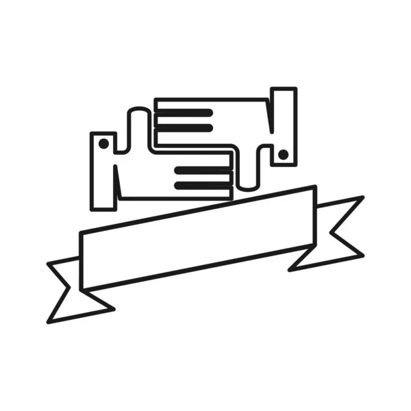 丝带空手承诺团队合作一起提纲徽标 — 图库矢量图片