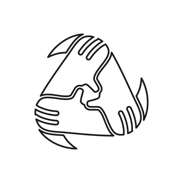 Логотип "Командная работа с треугольниками" — стоковый вектор