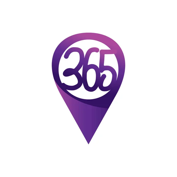 Localização local 365 infinito logotipo ícone design ilustração vetor — Vetor de Stock