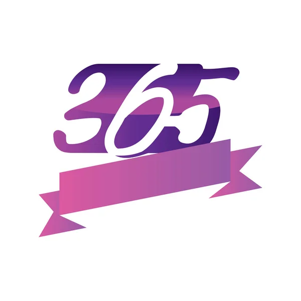 Fita vazia 365 infinito logotipo ícone design ilustração vetor — Vetor de Stock