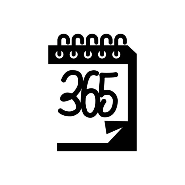 Calendário 365 infinito logotipo ícone design ilustração preto — Vetor de Stock