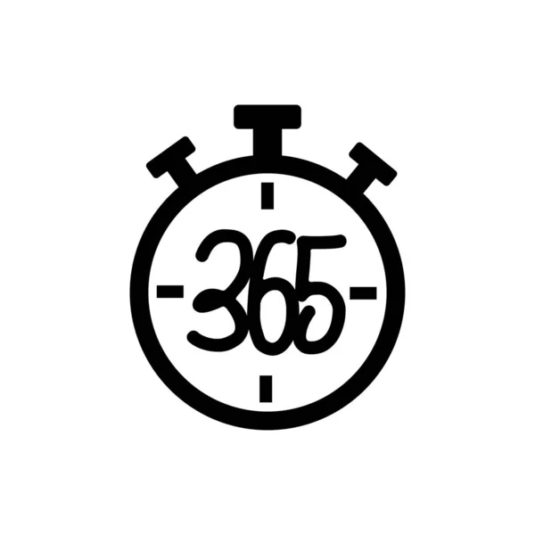 Stopwatch 365 infinity logo icono diseño ilustración negro — Vector de stock