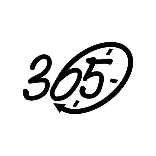 Tempo emblema 365 infinito logotipo ícone design ilustração preto —  Vetores de Stock
