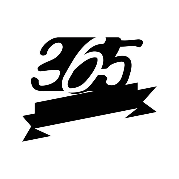 Fita vazia 365 infinito logotipo ícone design ilustração preto — Vetor de Stock