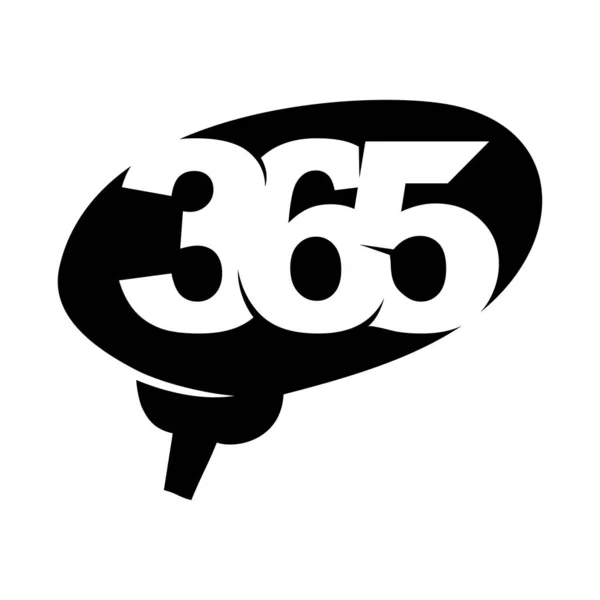 브레인 아이디어 365 인피니티 로고 아이콘 디자인 일러스트 블랙 — 스톡 벡터