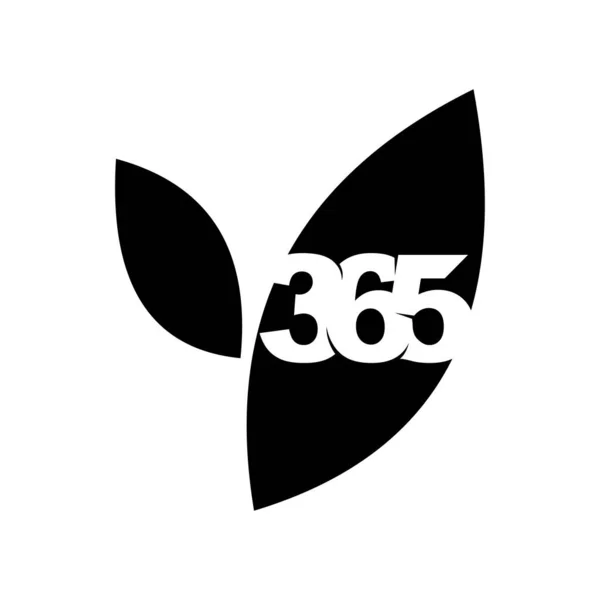 Leaf Farm 365 Infinity logotyp ikon design illustration svart — Stock vektor
