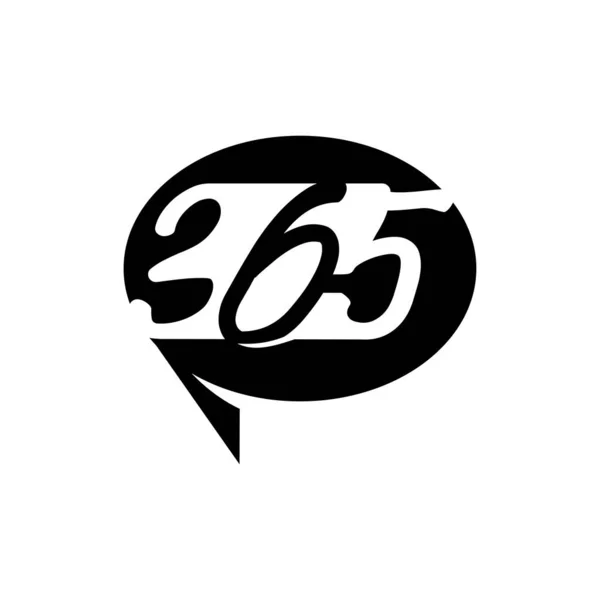 Comunicação de balão 365 design de ícone de logotipo infinito preto —  Vetores de Stock