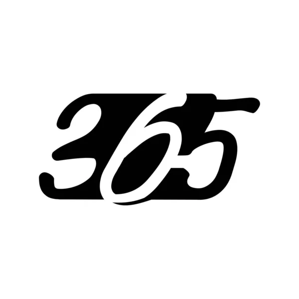Moderno 365 infinito logotipo ícone design ilustração preto — Vetor de Stock