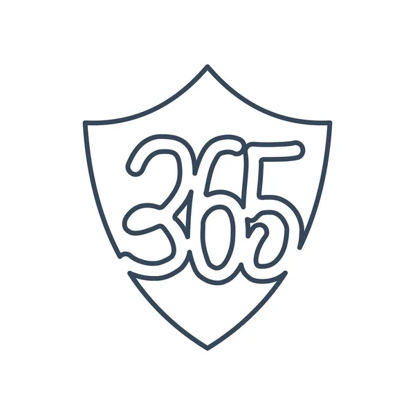 Proteção escudo 365 infinito logotipo ícone design ilustração para fora — Vetor de Stock