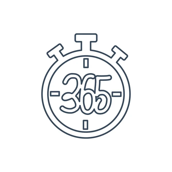 Cronômetro 365 desenho do ícone do logotipo do infinito ilustração esboço — Vetor de Stock