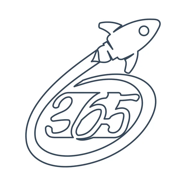 Rocket speed 365 infinity logo icon design illustration outline — Stock Vector