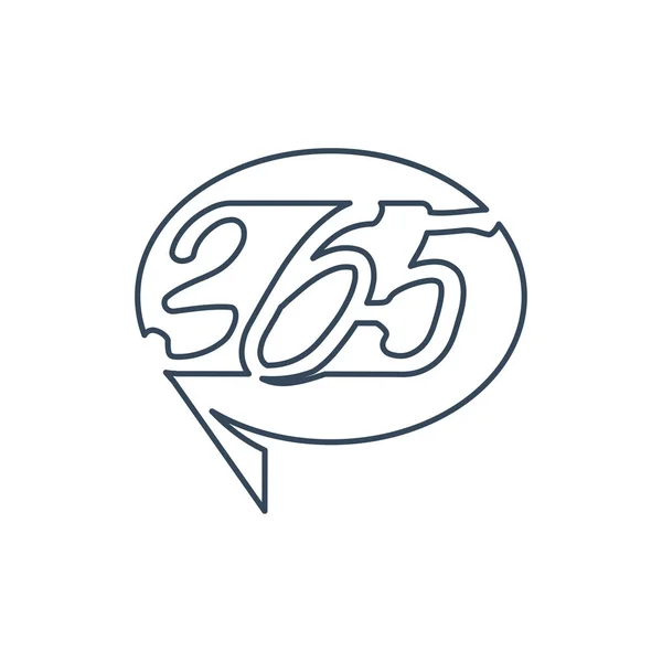Balão comunicação 365 infinito logotipo ícone esboço ilustratio — Vetor de Stock