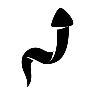 Hedef Yukarı Ok Yönü Vektör Siyah Renk İzole