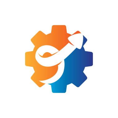 Dişli Sanayi Ok Yön Vektör renk İzole