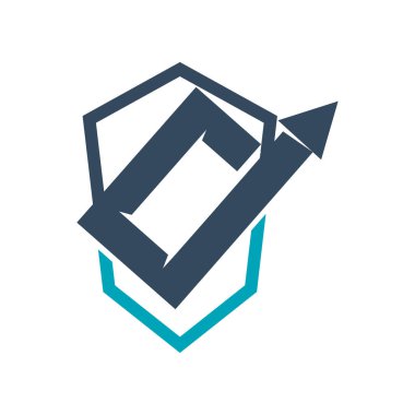 Kalkan Koruma Ok Yönü Vektör renk İzole