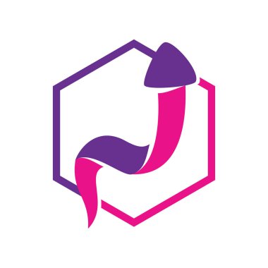 Altıgen Ok Yönü Şablon vektör renk Yalıtılmış