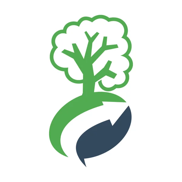 Baum Pfeil Richtung Logo Vektor Farbe isoliert — Stockvektor