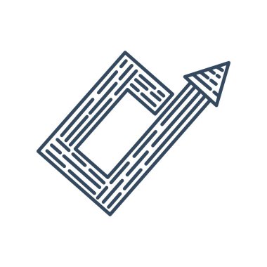 Dikdörtgen Ok Yukarı Yön toplama Vektör anahat 