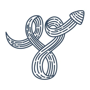 Spiral Yol Ok Yönü toplama Vektör anahattı 