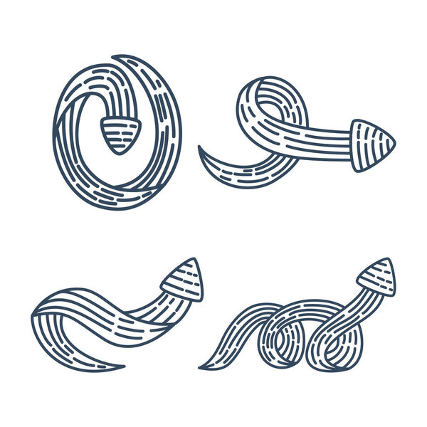 Векторный контур коллекции стрелок вверх вниз
