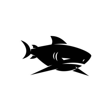 Köpekbalığı logosu izole modern illüstrasyon kavram şablonu