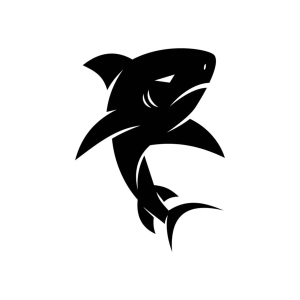 Modèle d'illustration isolé vectoriel de conception de logo Shark Danger — Image vectorielle