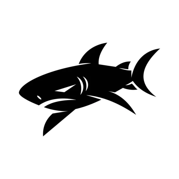 Shark Predator logo tasarım vektör izole illüstrasyon şablonu — Stok Vektör