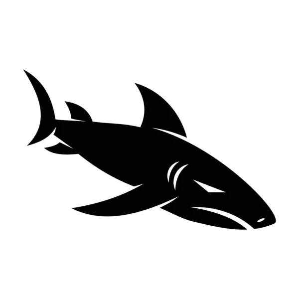 Shark Strength logo design vector isolated template — Stock Vector