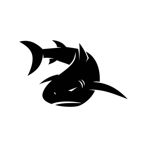 Diseño de logotipo de tiburón aislado con plantilla de concepto moderno — Archivo Imágenes Vectoriales