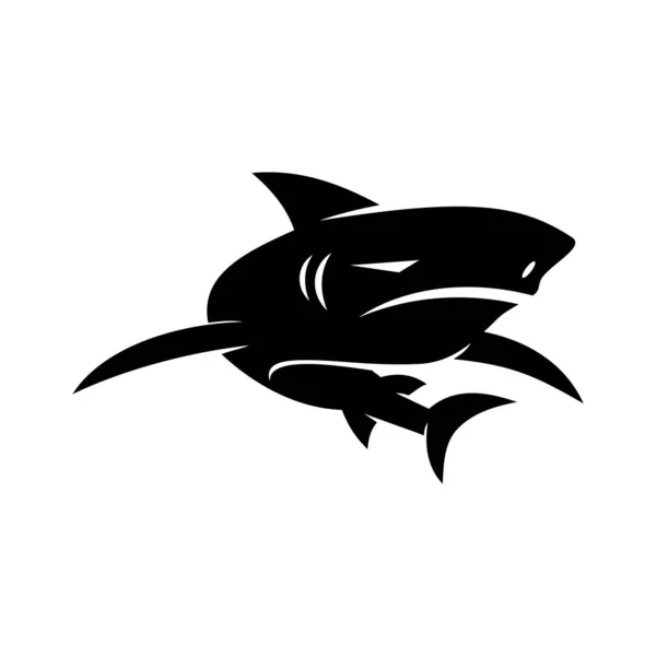 Shark wildlife logo design vector isolated illustration template — Stock Vector