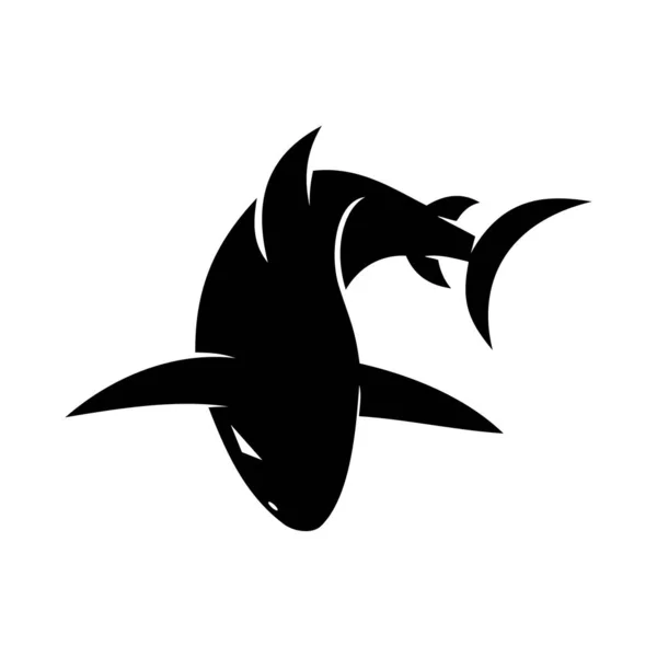 Modèle de concept moderne isolé vecteur de conception d'étiquette de logo de requin — Image vectorielle