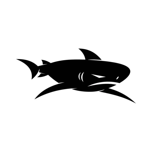 Акула Angry дизайн логотипу Векторні ізольовані шаблони — стоковий вектор