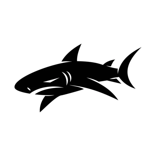 Shark Power logo tasarım vektör izole modern illüstrasyon — Stok Vektör
