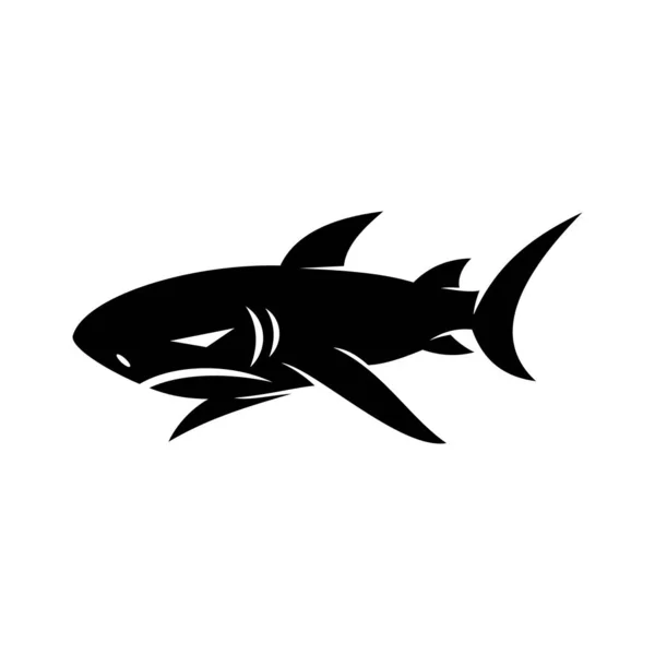 현대 그림으로 격리 된 상어 로고 디자인 벡터 — 스톡 벡터