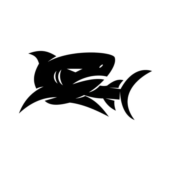 Shark logo design Carácter vector aislado concepto plantilla — Archivo Imágenes Vectoriales