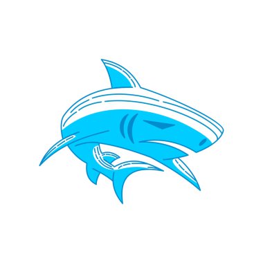 Shark Abstract logo tasarım vektör Anahat izole illüstrasyon 