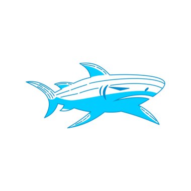 Shark logo tasarım vektör Anahat izole kavram şablonu