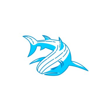 Shark Maskot logo tasarım vektör izole illüstrasyon şablonu