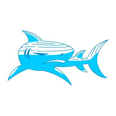Shark logo Sembol tasarım vektör izole illüstrasyon şablonu