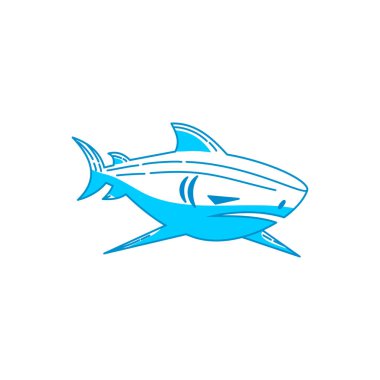 Shark Animal logo tasarım vektör izole kavram şablonu