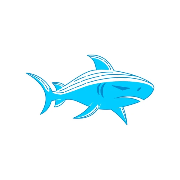 상어 마스코트 로고 디자인 개요 고립 된 개념 템플릿 — 스톡 벡터