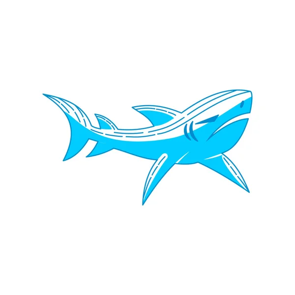 Дизайн логотипа акулы векторный Эмблема Контур изолированный шаблон — стоковый вектор