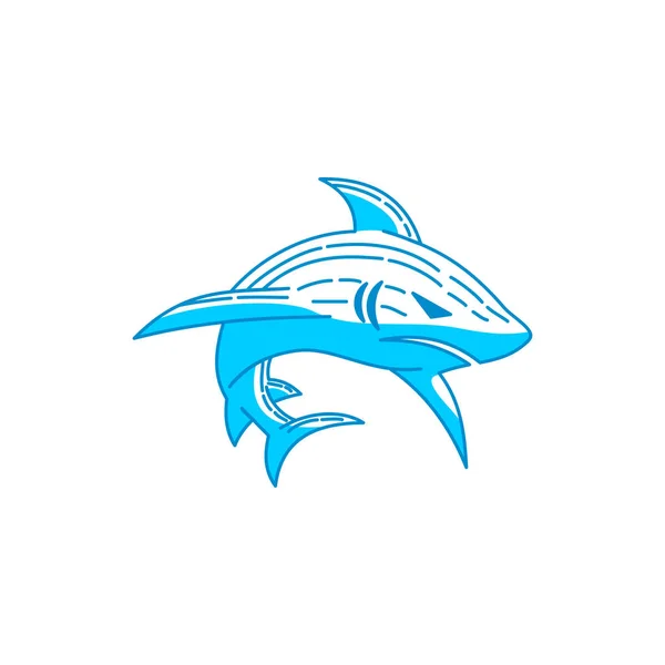 Logotipo de tiburón Emblema diseño vector aislado concepto plantilla — Vector de stock